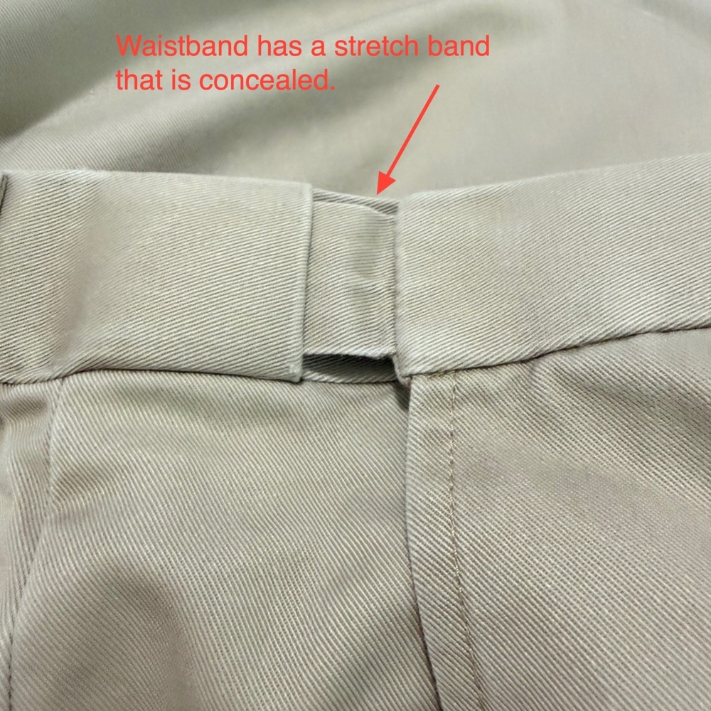 LL Bean Comfort Waist Chinos Mens Size 38 Khaki Cotton Twill Pants *See Photos - Picture 4 of 7